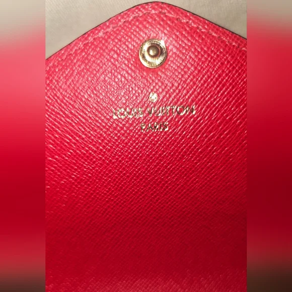 Louis Vuitton Damier Ebene Wallet with Red Accent - Picture 5 of 12